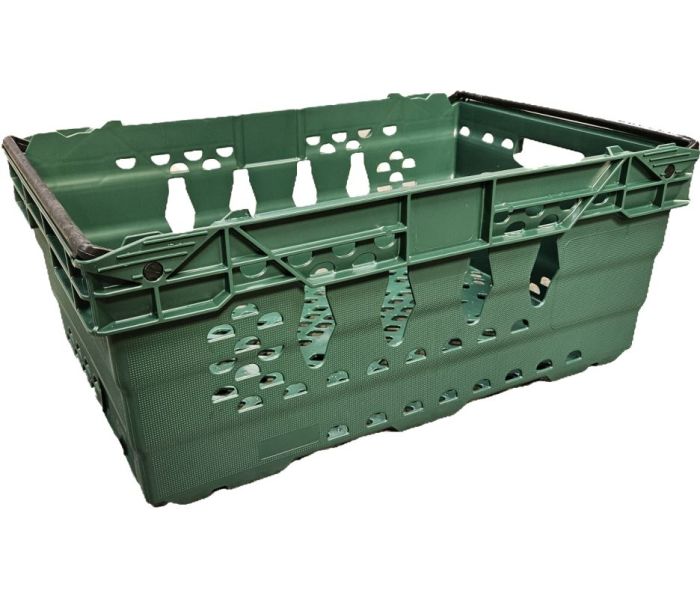 Plastic Maxinest Bale Arm Tray (Green, Perforated, 44L, 600x400x253mm)