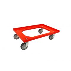 Red Plastic Dolly with Castors - 600 x 400mm
