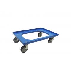 Blue Plastic Dolly with Castors - 600 x 400mm