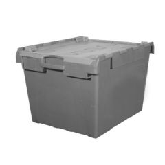 Eco Lidded Box 140 Ltr Black - 675 x 465