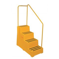 Yellow Safety Steps with Handle- 490x1080x1620mm