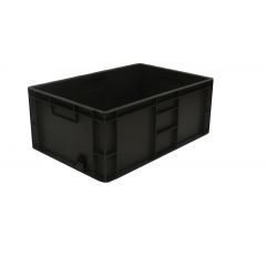 Euro Stacking Box 46 Ltr Solid Black - 600 x 400