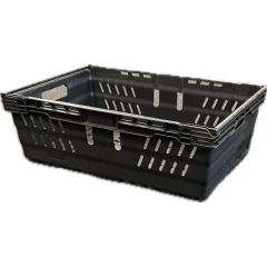 Recycled Maxinest Bale Arm Crate (Black, Perforated, 35L, 600x400x199mm) *£2.99*