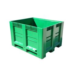 Plastic Pallet Box (Green, 600L, Solid Sides, 1200x1000x770mm) *£115.00*